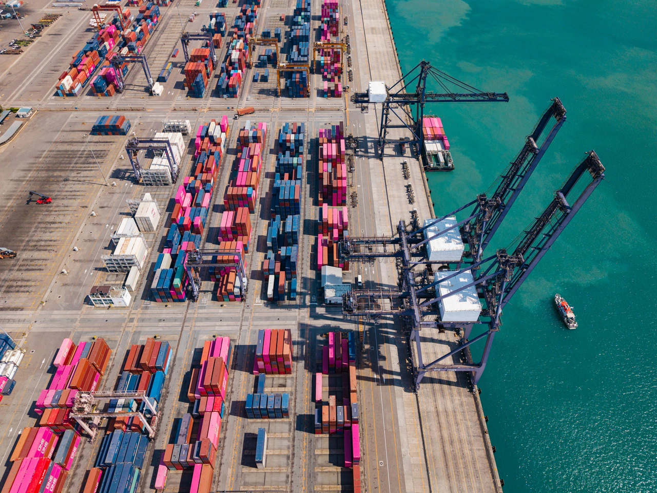 Busy container terminal for Central Asia customs and cargo planning